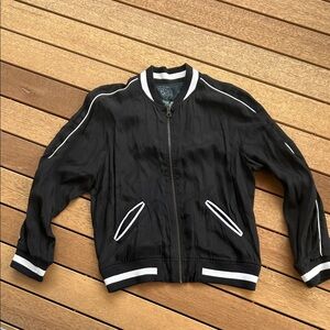 Zadig & Voltaire Black Varsity Jacket with White Accents